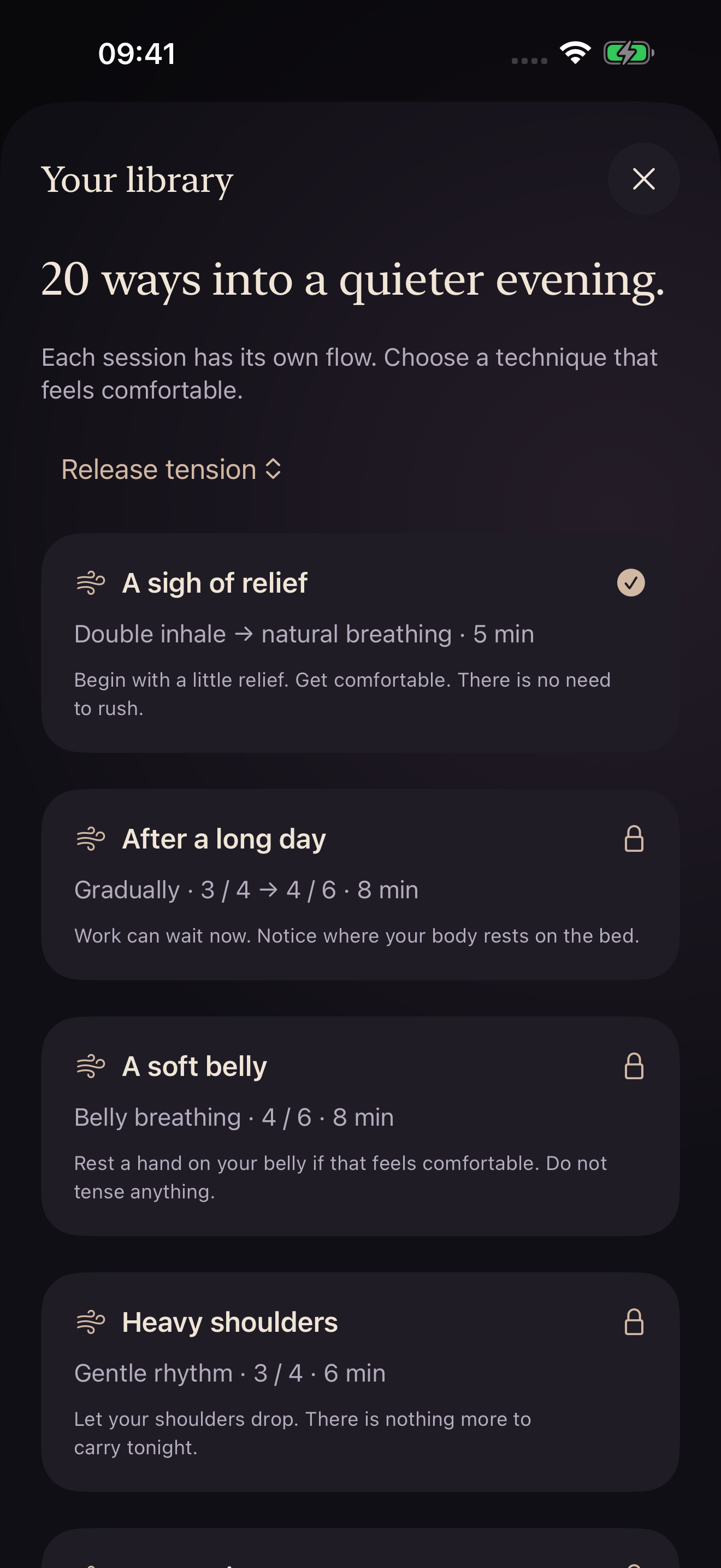 Library of breathing rituals