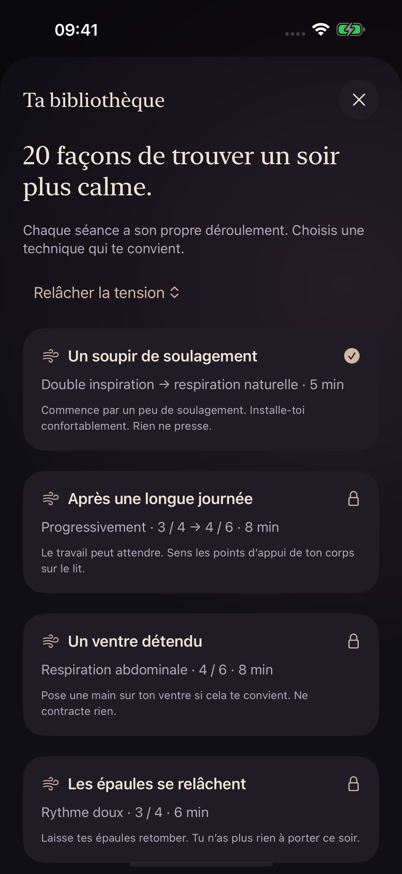 Bibliothèque des rituels respiratoires